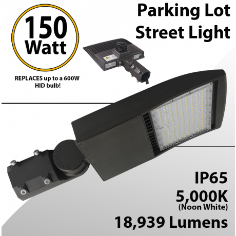 LED Street Light 150W 18939Lm 5000K UL IP67 DLC