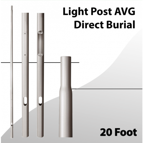 Light Post 20Ft AVG Direct Burial Aluminum Tapered Dark Aluminum