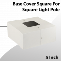 Base Cover Square White For Square Light Pole 5 Inch