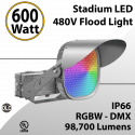 Stadium Lights Sports Lamp 600W RGBW DMX 98700Lm 200-480V IP66