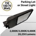 LED Street Light Tunable 150/100/70W 9450-20250Lm 3 CCT