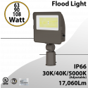 LED Flood light Slipfitter 63W 90W 108W 17060Lm 30K 40K 5000K Photocell