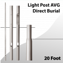 Light Post 20Ft AVG Direct Burial Aluminum Tapered Dark Aluminum