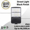 Street Light Black Finish 240 to 310W - CCT 3/4/5000k Up to 46500Lm