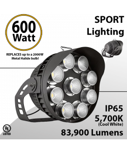 LED Stadium lights and arena light 600W 83900 Lm equal up to 2000W Metal Halide 5700K
