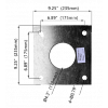 Straight Steel Square Pole Hole pattern template dimensions