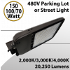LED Street Light Tunable 70/100/150W 200-480V 9450/20250Lm 3 CCT