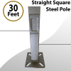 Light Pole Straight Square Steel Dark Bronze Anchor Base 30ft