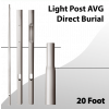 Light Post 20Ft AVG Direct Burial Aluminum Tapered Dark Aluminum